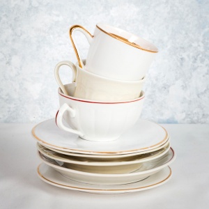 Set Of Pile Tea Cups